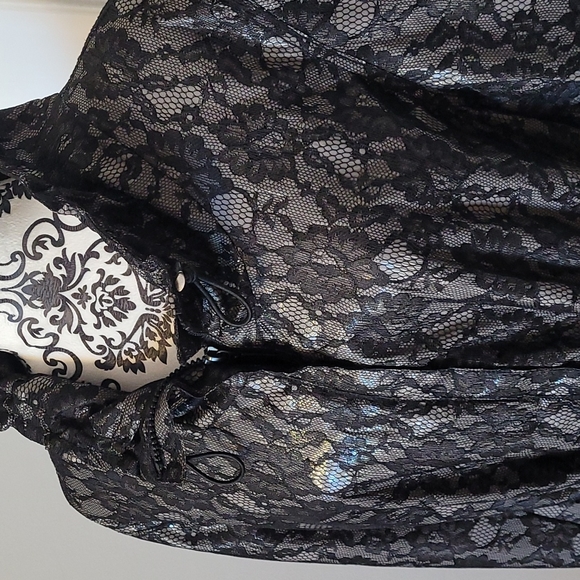 Chaus Roman Holiday vintage lace rain jacket waterproof size L - Picture 4 of 14